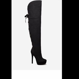 Over-the-thigh Heeled Boots Jannella Black Sz 9
